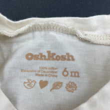 Load image into Gallery viewer, Girls Osh Kosh, cream cotton long sleeve top, FUC, size 6 months,  