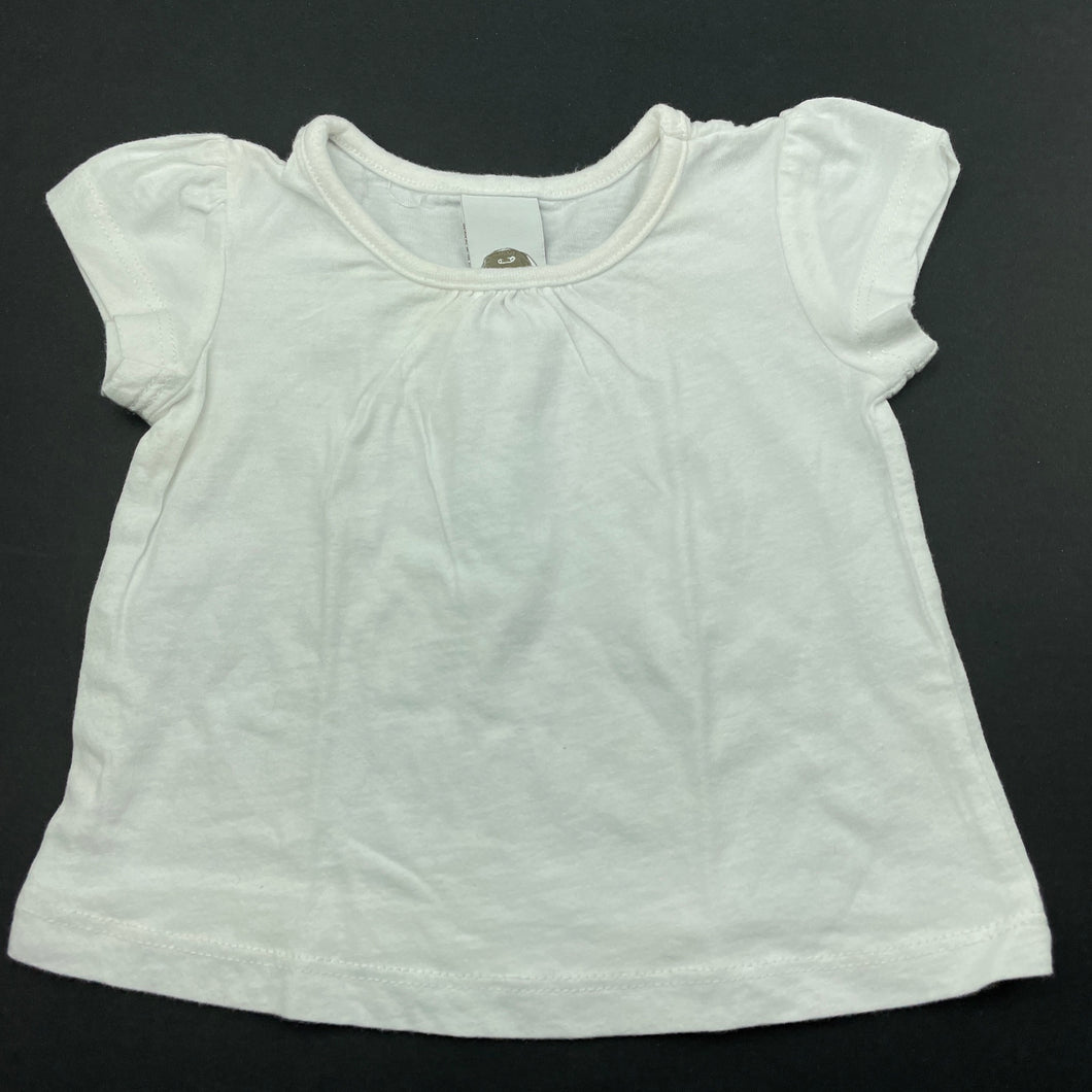 Girls Tiny Little Wonders, white cotton t-shirt / top, GUC, size 00,  