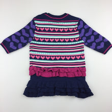 Load image into Gallery viewer, Girls Dymples, knitted cotton long sleeve dress, FUC, size 00