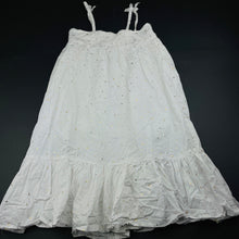 Load image into Gallery viewer, Girls Cotton On, lined white &amp; gold cotton summer dress, EUC, size 8, L: 75cm