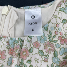 Load image into Gallery viewer, Girls Target, lined floral long sleeve dress, EUC, size 6, L: 63cm
