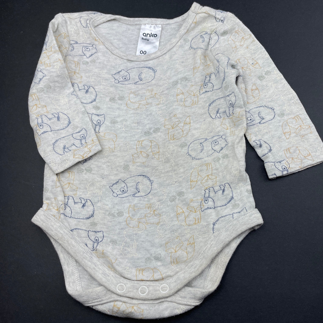 Boys Anko, soft cotton bodysuit / romper, FUC, size 00,  