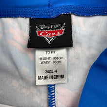 Load image into Gallery viewer, Boys Disney, Cars, swim shorts, elasticated, FUC, size 4,  