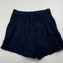Load image into Gallery viewer, Girls Anko, navy lined cotton shorts, elasticated, EUC, size 10,  