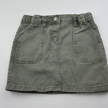 Load image into Gallery viewer, Girls H&amp;T, khaki denim skirt, adjustable, L: 29cm, GUC, size 7,  