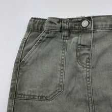 Load image into Gallery viewer, Girls H&amp;T, khaki denim skirt, adjustable, L: 29cm, GUC, size 7,  