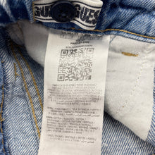 Load image into Gallery viewer, Girls Guess, lace trim distressed denim shorts, adjustable, GUC, size 7,  