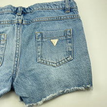 Load image into Gallery viewer, Girls Guess, lace trim distressed denim shorts, adjustable, GUC, size 7,  