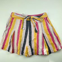 Load image into Gallery viewer, Girls Anko, striped cotton/linen shorts, elasticated, GUC, size 10,  