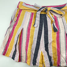 Load image into Gallery viewer, Girls Anko, striped cotton/linen shorts, elasticated, GUC, size 10,  