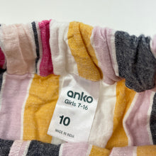 Load image into Gallery viewer, Girls Anko, striped cotton/linen shorts, elasticated, GUC, size 10,  