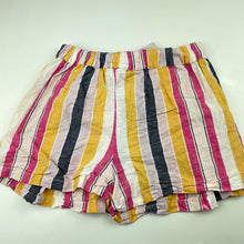 Load image into Gallery viewer, Girls Anko, striped cotton/linen shorts, elasticated, GUC, size 10,  