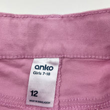 Load image into Gallery viewer, Girls Anko, pink stretch cotton shorts, adjustable, EUC, size 12,  