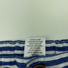 Load image into Gallery viewer, Boys Target, striped cotton / linen shorts, adjustable, GUC, size 0,  