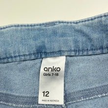 Load image into Gallery viewer, Girls Anko, blue stretch denim shorts, adjustable, GUC, size 12,  