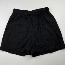 Load image into Gallery viewer, Girls My Girl, black cotton/linen shorts, elasticated, EUC, size 8,  