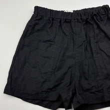 Load image into Gallery viewer, Girls My Girl, black cotton/linen shorts, elasticated, EUC, size 8,  