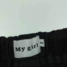 Load image into Gallery viewer, Girls My Girl, black cotton/linen shorts, elasticated, EUC, size 8,  