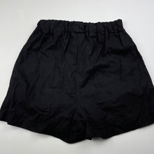 Load image into Gallery viewer, Girls My Girl, black cotton/linen shorts, elasticated, EUC, size 8,  
