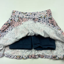 Load image into Gallery viewer, Girls Anko, floral cotton skirt, built-in shorts, elasticated, GUC, size 4,  