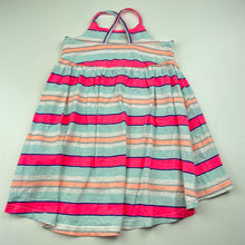 Load image into Gallery viewer, Girls Cotton On, striped casual cotton dress, FUC, size 1, L: 44cm at front