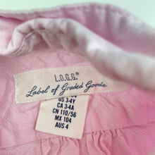 Load image into Gallery viewer, Girls H&amp;M, pink cotton shirt dress, EUC, size 4, L: 50cm at front