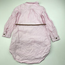 Load image into Gallery viewer, Girls H&amp;M, pink cotton shirt dress, EUC, size 4, L: 50cm at front