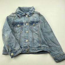 Load image into Gallery viewer, unisex GAP, distressed denim jacket, poppers, GUC, size 4,  