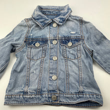 Load image into Gallery viewer, unisex GAP, distressed denim jacket, poppers, GUC, size 4,  