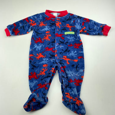Boys Carters, soft velour coverall / romper, dragons, GUC, size 3 months,  