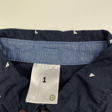 Load image into Gallery viewer, Boys Target, navy cotton short sleeve shirt, GUC, size 1,  