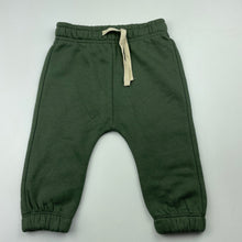 Load image into Gallery viewer, unisex Baby Berry, khaki fleece lined track pants, elasticated, EUC, size 0,  