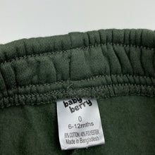 Load image into Gallery viewer, unisex Baby Berry, khaki fleece lined track pants, elasticated, EUC, size 0,  