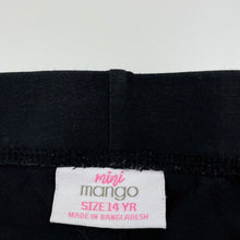Load image into Gallery viewer, Girls Mango, black stretchy leggings, elasticated, Inside leg: 63.5cm, GUC, size 14,  