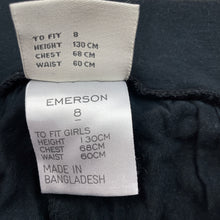 Load image into Gallery viewer, Girls Emerson, black stretchy casual pants, elasticated, Inside leg: 49cm, GUC, size 8,  