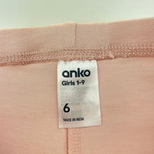 Load image into Gallery viewer, Girls Anko, pink stretchy leggings, elasticated, Inside leg: 41cm, EUC, size 6,  