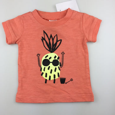 Unisex Tiny Little Wonders, cotton t-shirt / top, pineapple, NEW, size 0000