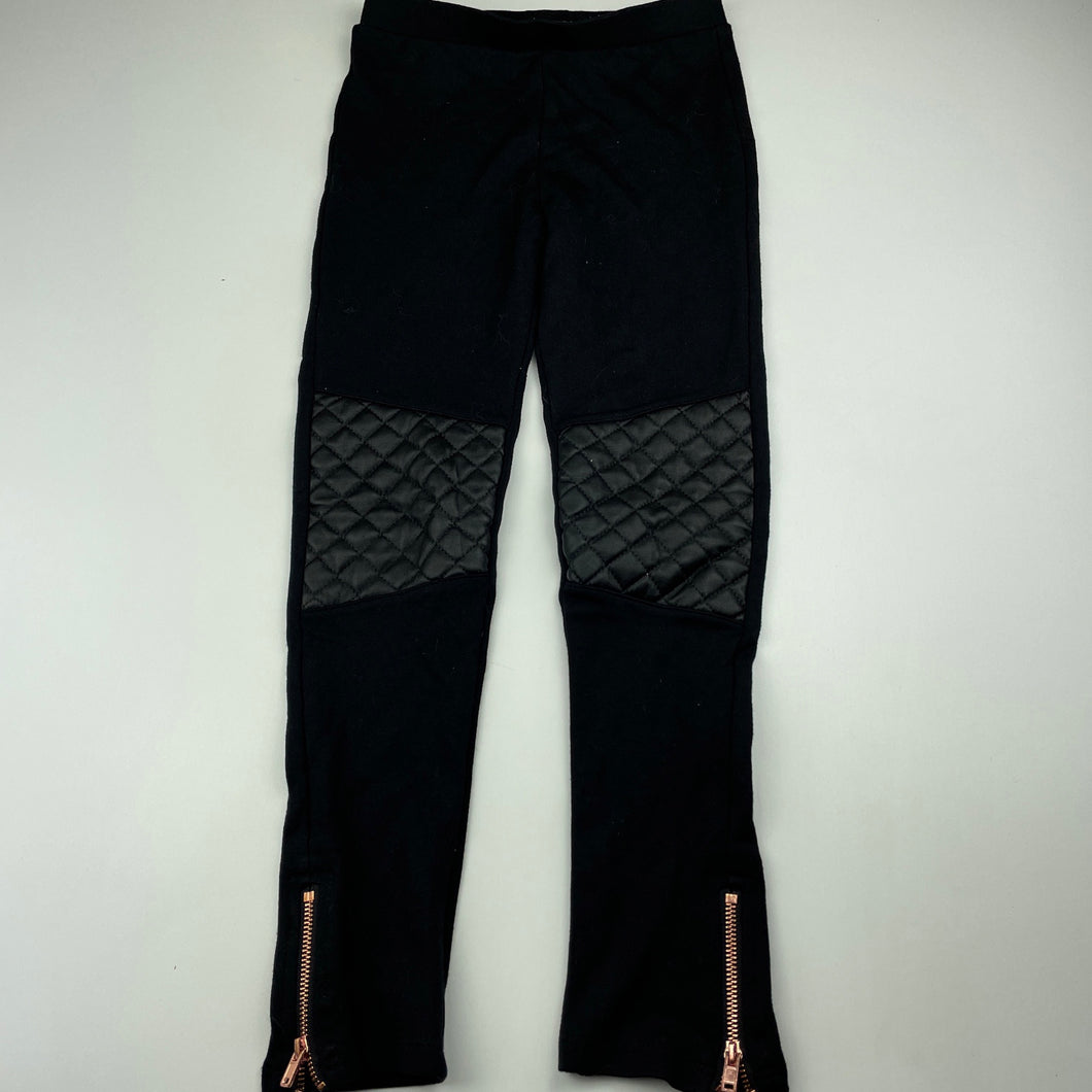 Girls Target, black stretchy pants, elasticated, Inside leg: 50cm, EUC, size 7,  