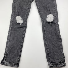 Load image into Gallery viewer, Girls 1964 Denim Co, distressed stretch denim jeans, W: 28cm across, Inside leg: 55cm, GUC, size 10,  