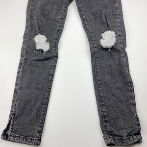 Girls 1964 Denim Co, distressed stretch denim jeans, W: 28cm across, Inside leg: 55cm, GUC, size 10,  