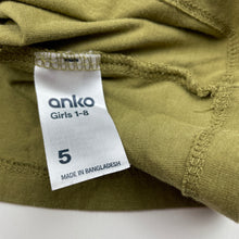 Load image into Gallery viewer, Girls Anko, khaki cotton t-shirt / top, GUC, size 5,  
