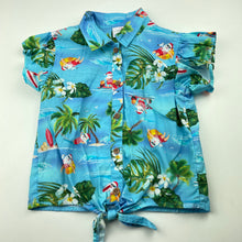 Load image into Gallery viewer, Girls Mango, Christmas cotton tie front shirt top, EUC, size 5,  