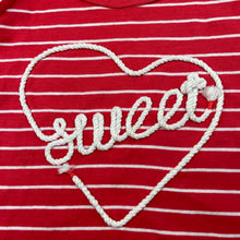 Load image into Gallery viewer, Girls H&amp;T, red &amp; white stripe cotton top, GUC, size 5,  