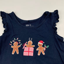 Load image into Gallery viewer, Girls Anko, navy cotton Christmas top, GUC, size 5,  