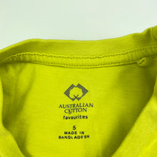 Load image into Gallery viewer, unisex Favourites, yellow organic cotton t-shirt / top, EUC, size 5,  