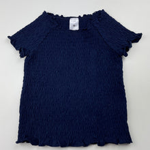 Load image into Gallery viewer, Girls Target, navy shirred short sleeve top, EUC, size 4,  