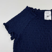 Load image into Gallery viewer, Girls Target, navy shirred short sleeve top, EUC, size 4,  