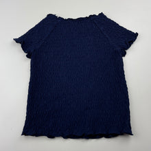 Load image into Gallery viewer, Girls Target, navy shirred short sleeve top, EUC, size 4,  