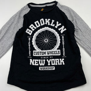 Boys Tilt, black & grey long sleeve t-shirt / top, GUC, size 4,  