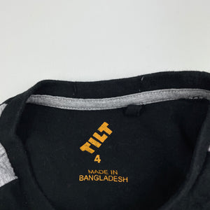 Boys Tilt, black & grey long sleeve t-shirt / top, GUC, size 4,  